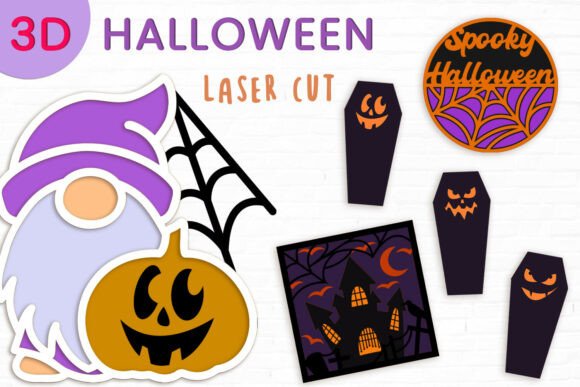 3D SVG Halloween Layered Laser Cut Set