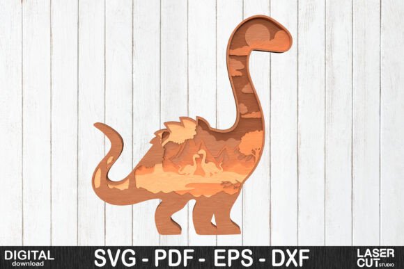 Brontosaurus 3D Laser Cutting Wall Decor Art