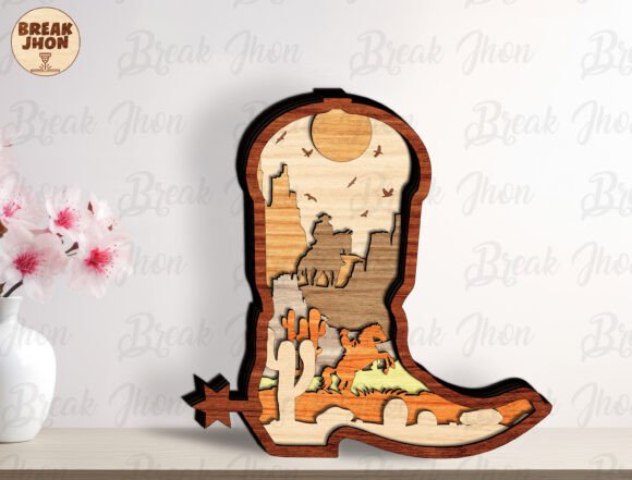 Cowboy Boots SVG for Laser Wall Decor