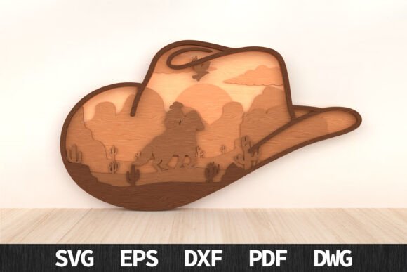 Cowboy Hat Western 3D Laser Cutting Wall Decor