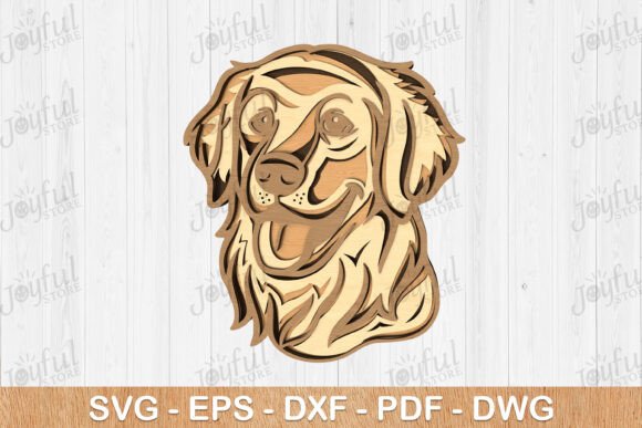 Golden Retriever SVG for Laser Cutting Wall Decor