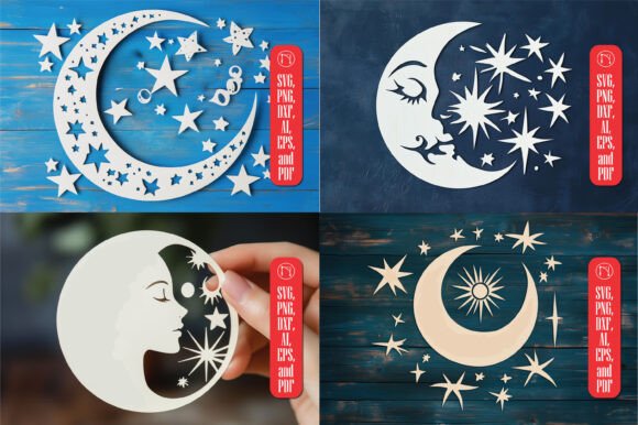 Magic Celestial SVG for Laser Cutting & Wall Decor