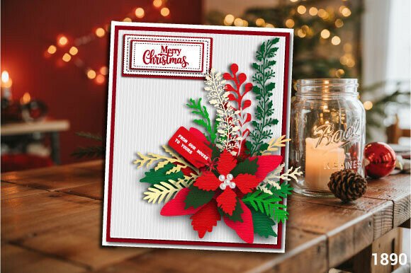 Reviewing the Christmas Poinsettia Gift Card SVG 1890