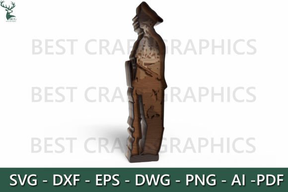 Standing Soldier Laser Cut Layered SVG for Wall Decor