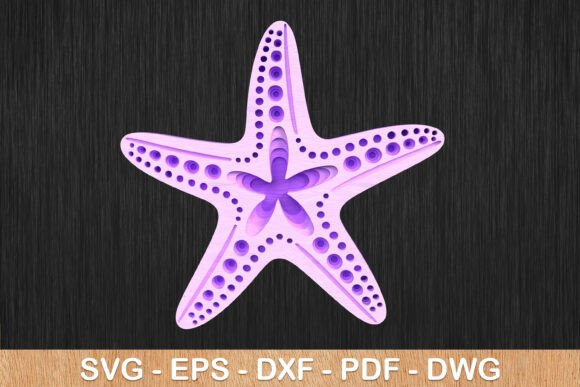 Starfish 3D Layered Laser Cut Wall Decor