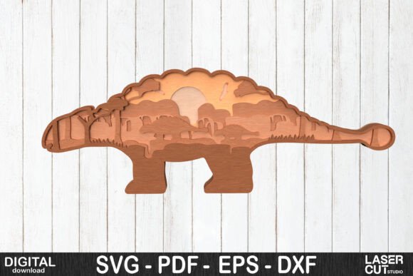 Stegosaurus SVG for Laser Cutting & Wall Decor