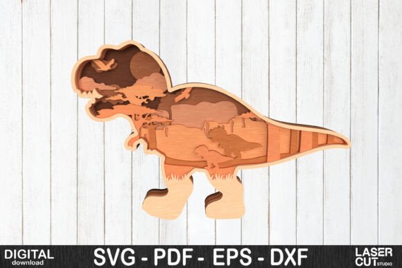 T-Rex SVG for Laser Cutting & Wall Decor