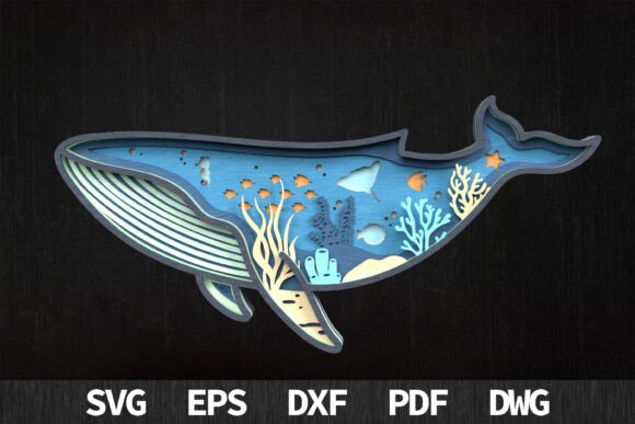 Whale Ocean SVG: Laser Cutting & Wall Decor